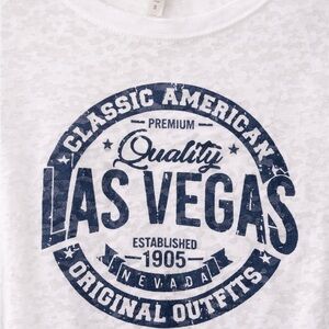 Classic White Long Sleeve with Blue Las Vegas Graphic